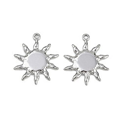Нержавеющая Сталь Цвет 304 подвески из нержавеющей стали, очарование солнца, анти-тускнение, цвет нержавеющей стали, 23.5x19.5x1.5 мм, отверстие : 1.5 мм