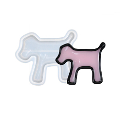 Собака DIY ювелирная тарелка силуэт силиконовые формы, формы для литья смолы, для уф-смолы, изготовление изделий из эпоксидной смолы, серый, собака, 77x91x8 мм