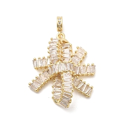 Настоящее золото 18K Латунные подвески из прозрачного кубического циркония в европейском стиле, подвески с большими отверстиями в виде банта, долговечный, стойки покрытие, без свинца и без кадмия, реальный 18 k позолоченный, 37 мм, отверстие : 3 мм