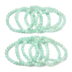 Алиса Синий Браслет из натурального желтого нефрита из бисера, окрашенные, круглые, Алиса Блю, 2 дюйм (5 см), бусины : 6 мм