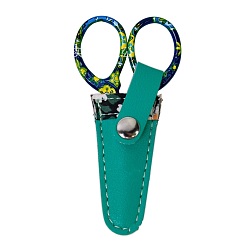 Темный Голубой Ножницы из нержавеющей стали, швейные ножницы, с обивкой из искусственной кожи, темные голубые, 97x48 мм