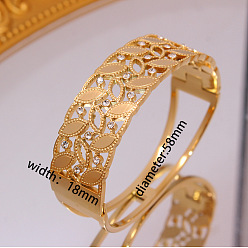 Лист 304 браслеты из нержавеющей стали, широкие браслеты для женщин, реальный 18 k позолоченный, лист, внутренний диаметр: 2-1/4 дюйм (5.8 см)