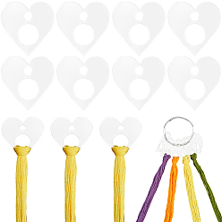 Сердце 3 сумки акриловые нити намотки доски, с кольцами на петлях из железа с вкладными листами из ПК, для вышивки крестиком, хлопчатобумажной нитью, рукоделием, сделай сам, для хранения шитья, сердце, 1 мм