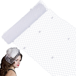 Белый Эластичные полиэстеровые декоративные сетчатые ленты, тюль в горошек, для украшения шляпы, изготовление украшения юбок, белые, 9-7/8 дюйм (250 мм)