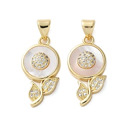 Настоящее золото 18K Латунные микро проложить кубического циркония подвески, с оболочкой, , стойки покрытие, прочное покрытие, без кадмия и без свинца, реальный 18 k позолоченный, 22.5x11.5x4 мм, отверстие : 4.5x3 мм