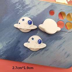 Spaceship Непрозрачные кабошоны из смолы, планета, синие, космическая тема шаблон, 27x19 мм