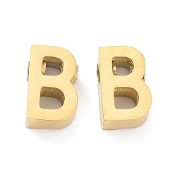 Letter B Ионное покрытие (ip) 304 брелоки из нержавеющей стали, алфавит, золотые, letter.b, 8x5x3 мм, отверстие : 1.8 мм