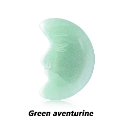Зеленый Авантюрин Резные фигурки исцеляющей луны из натурального зеленого авантюрина, Украшения из камня с энергией Рейки, 30x20x9 мм