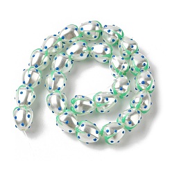 Синий Запекаемые стеклянные бусины, окрашенные в массе, клубника, с эмалью, синие, 13x12 мм, отверстие : 1.6 мм