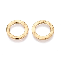 Настоящее золото 18K 304 нержавеющей стали связывающий кольца, текстурированное кольцо, ионное покрытие (ip), долговечный, реальный 18 k позолоченный, 15x1.5 мм, внутренний диаметр: 10 мм