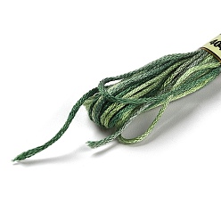 Dark Olive Green 10 Skeins 6-Ply Polyester Embroidery Floss, Cross Stitch Threads, Segment Dyed, Dark Olive Green, 0.5mm, about 8.75 Yards(8m)/skein