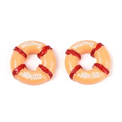 Сэнди Коричневый Непрозрачные кабошоны из смолы, спасательный круг, песчаный коричневый, 25~26x25~25.5x6 мм