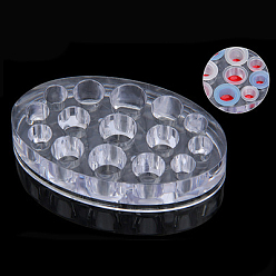 Oval Прозрачный пластиковый держатель для чернил татуировки, для татуажа, прозрачные, овальный рисунок, 10x6 см