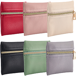 (52) Непрозрачная лаванда 6 шт. 6 цвета квадратные подарочные сумки из искусственной кожи на молнии для ювелирных изделий, подарочные пакеты для упаковки ювелирных изделий для сережек колец браслетов, разноцветные, 8x8 см, 1 шт / цвет