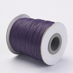 Purple Waxed Polyester Cord, Bead Cord, Purple, 0.5mm, about 169.51~174.98 Yards(155~160m)/Roll