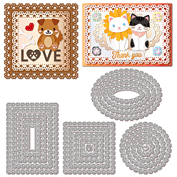 Mixed Shapes Углеродистая сталь разрезает трафареты, для diy scrapbooking, Фотоальбом, декоративная бумага для тиснения, 1890, 110~150x110x0.8 мм, 4 шт / комплект