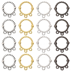(52) Непрозрачная лаванда 120шт. 4 цвета сплава кольцо люстра компонент звенья, с 3 петель, разноцветные, 16x14.5x3.5 мм, отверстие : 1.4 мм, 30 шт / цвет