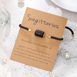 Стрелец Светящиеся 12 созвездия пластиковые браслеты-колонны, Браслеты из нейлонового шнура плетеные для мужчин и женщин, Стрелец, 8-5/8 дюйм (22 см)