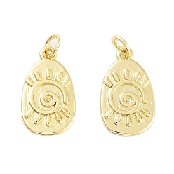 Настоящее золото 18K Стойки обшивки латунные подвески, долговечный, без кадмия и без свинца, с целью перехода в кольце, овальные, реальный 18 k позолоченный, 18.5x10.5x2 мм, отверстие : 3.5 мм