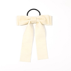 (404) Непрозрачное AB Кислое яблоко Бархатные резинки для волос, аксессуары для волос для женщин и девочек, бантом, цветочный белый, 170x135 мм