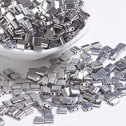 (TL194) Palladium Plated Миюки тила бусины, японский бисер, 2-луночное, (тл 194) покрытый палладием, 5x5x1.9 мм, Отверстие: 0.8 мм, о 118 шт / бутылка, 10 г / бутылка