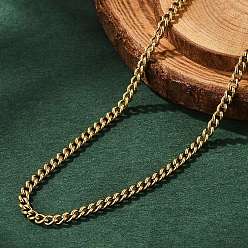 Золотой Ионное покрытие (ip) 304 ожерелье из нержавеющей стали, бордюрные цепи, с омаром застежками, золотые, 17.72 дюйм (45 см), 2.2 мм