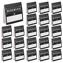 Black 70Pcs Paper Hotel Resturant Reserved Table Signs, Table Tent Place Cards, Black, 270x100x0.3mm