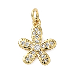 Настоящее золото 18K Латунные микропаве прозрачные кубические циркониевые подвески, , стойки покрытие, долговечный, без свинца и без кадмия, реальный 18 k позолоченный, 15x12x2.5 мм, отверстие : 3.3 мм