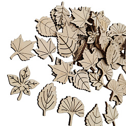 Светло-коричневый Наборы незавершенных деревянных листов, для детского творчества поделки с игрушками, загар, 3 см, 50 шт / комплект