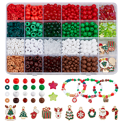 (52) Непрозрачная лаванда Наборы для изготовления ювелирных изделий своими руками, включая акриловые бусины и подвески из эмалевого сплава, разноцветные, 25.5x14.5x1.5 мм, отверстие : 2.5 мм