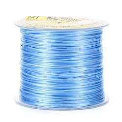 Небесно-голубой Японский плоский эластичный хрустальный шнур, полиэфирная нить, для изготовления браслетов-стрейч ювелирных изделий из драгоценных камней, голубой, 0.5 мм, около 65.6 ярдов (60 м) / рулон