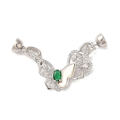 Платинированный Латунное микропейв, прозрачный кубический цирконий, складные застежки, без кадмия, без никеля и без свинца, со стеклом и оболочкой, долговечный, Реальная платина, 53 мм, отверстие : 5.5 мм