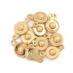 Real 18K Gold Plated SHEGRACE Brass Snap Clasps, Cadmium Free & Nickel Free & Lead Free, Long-Lasting Plated, Real 18K Gold Plated, 14x8x4mm, Hole: 1.2mm and 1.5mm
