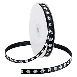 Черный Grosgrain ленты, , след собаки, чёрные, 3/8 дюйм (10 мм), 25yards / рулон (22.86 м / рулон)