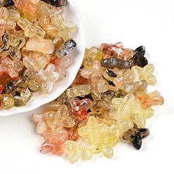 Светло-хаки Прозрачные акриловые бусины, четырехлистник, светлый хаки, 16.8x17x5.8 мм, отверстие : 1.8 мм, Около 714 шт / 500 г