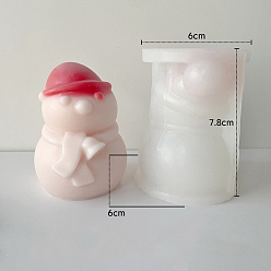 Снеговик Свеча своими руками пищевая силиконовая форма, для изготовления свечей, снеговик, 6x6x7.8 см