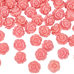 Pink 60 шт. синтетические ракушечные окрашенные бусины, цветок, розовые, 6~7x7x4~5 мм, отверстие : 1 мм