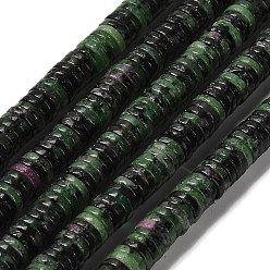 Рубин В Цоизита Натуральный рубин в цоизита бусин пряди, диск, Heishi бусы, 6x1.5 мм, отверстие : 0.6 мм, около 239 шт / нитка, 15.28~15.35'' (38.8~39 см)