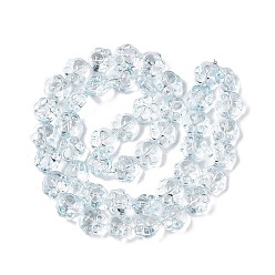 Светло-Синий Прозрачные стеклянные бусины гальваническим пряди, печать кошачьей лапы, голубой, 14x15x8.5 мм, отверстие : 1 мм, около 45 шт / нитка, 24.80'' (63 см)