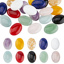 Смешанные камни 20шт. 10 стили натуральные и синтетические смешанные драгоценные камни кабошоны, овальные, смешанные окрашенные и неокрашенные, 25x18x7 мм, 2 шт / стиль