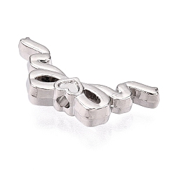 Платина Наберешь металлизации шарики сплава, без кадмия, без никеля и без свинца, бантом с сердцем, платина, 9x21x4 мм, отверстие : 1.8 мм