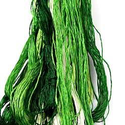 Green Real Silk Embroidery Threads, Friendship Bracelets String, 8 Colors, Gradient color, Green, 1mm, 20m/bundle, 8 bundles/set