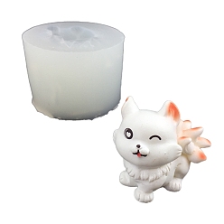 Белый Пищевые силиконовые формы, формы помады, для украшения торта поделки, цвет шоколада, конфеты, УФ-смола и эпоксидная смола, лиса, белые, 55x46x39 мм