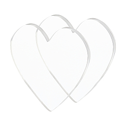 Clear Acrylic Board, Heart, Clear, 49.5x49.5x4mm