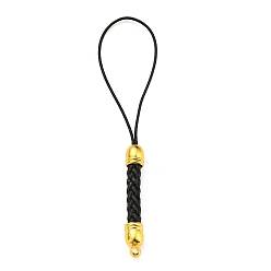 Черный Корейские подвески из полиэфирной нити, украшения, с фурнитурой латунной золотого тона, чёрные, 73 мм, отверстие : 1.6 мм