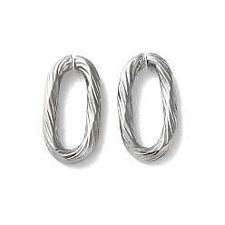 Нержавеющая Сталь Цвет 304 текстурированные овальные быстроразъемные соединения из нержавеющей стали, цвет нержавеющей стали, 11.5x6x1.5 мм, отверстие : 8.5x2.5 мм