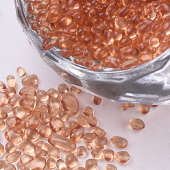 Перу Бисер из стекла , окрашенные, прозрачные цвета, для украшения ногтей, нет отверстий / незавершенного, чип, Перу, 1~3x1~1.5x1~1.5 мм, о 450 г / мешок