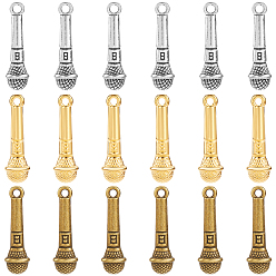 (52) Непрозрачная лаванда 60 шт 3 цвета подвески из сплава в тибетском стиле, микрофон, разноцветные, 23~26x6.5~7x5~6 мм, отверстие : 1.6~2.5 мм, 20 шт / стиль