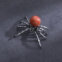 Камень с Пылевым Золотом Синтетический золотой камень, украшения для домашней вечеринки на Хэллоуин, паук, 40x47 мм