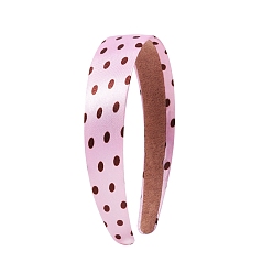 Pink Satin Hairbands, Girls Hair Accessories, Polka Dot Pattern, Pink, 140x120mm